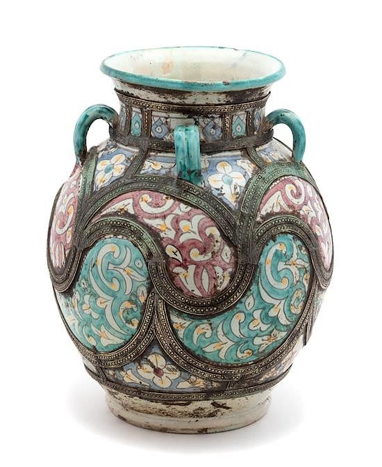 Appraisal: A Moroccan Vase Height inches A Moroccan Vase having a