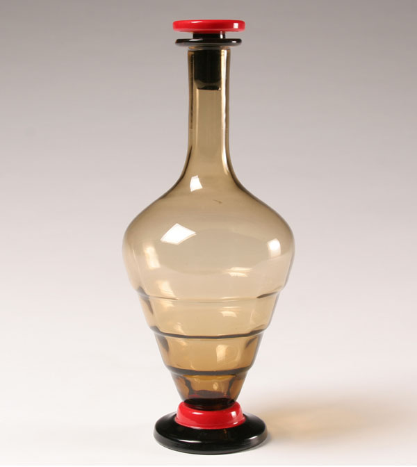 Appraisal: Murano Art Deco glass decanter in the style of Napoleone