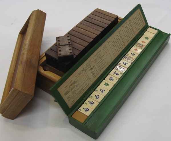 Appraisal: TWO GAME SETS One is a wood cased set of