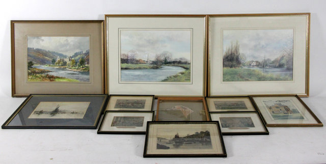 Appraisal: Sundry pictures and prints including four coloured hunting prints