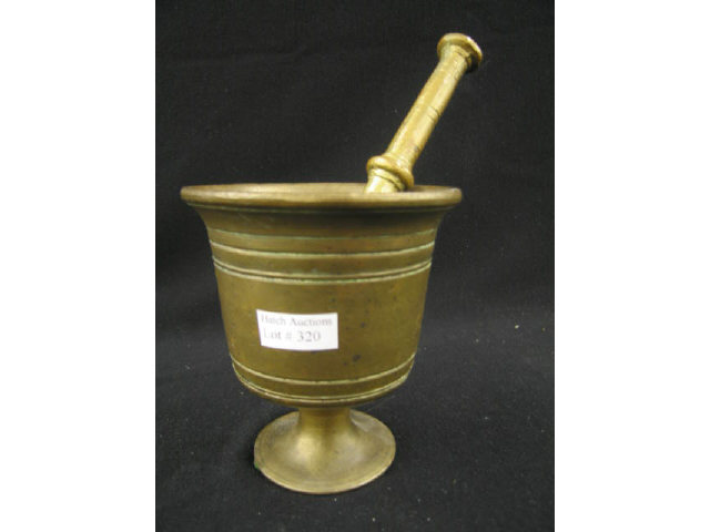 Appraisal: Early Brass Mortar Pestle