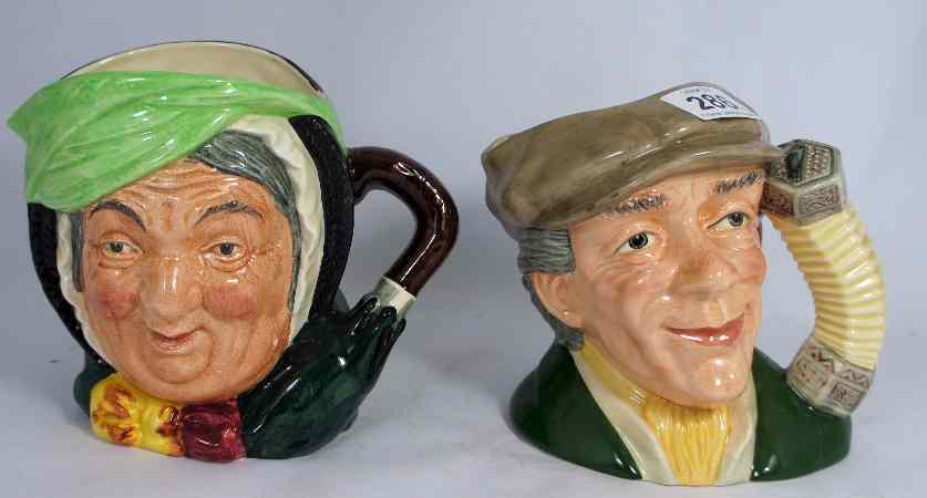 Appraisal: Royal Doulton Large Character Jugs The Busker D and Sairey