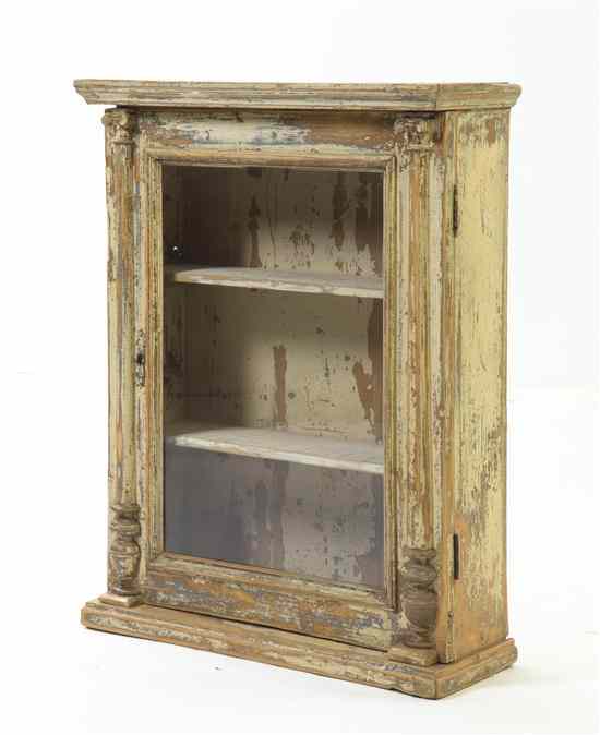 Appraisal: A Provincial Painted Pine Vitrine having a rectangular top over