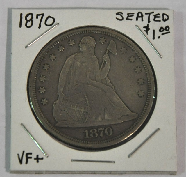 Appraisal: Seated Liberty DollarGrades VF Nice type coin also with solid