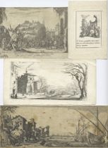 Appraisal: Jacques Callot French - Grouping of miscellaneous engravings by French