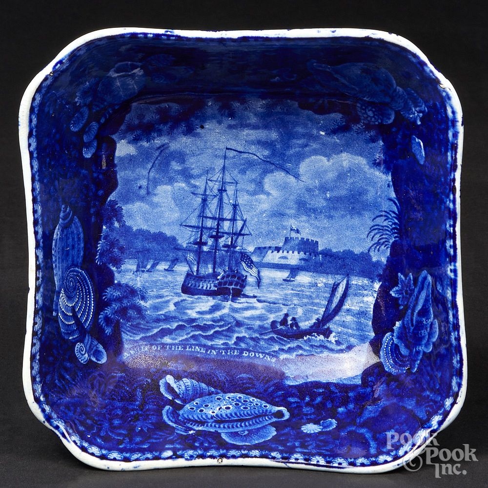 Appraisal: Historical blue Staffordshire open serving dish Historical blue Staffordshire A