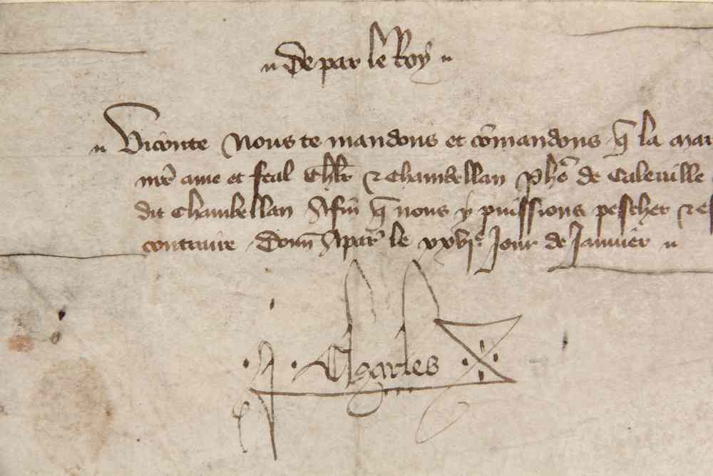 Appraisal: ROYAL LETTER SIGNED-by Holy Roman Emperor Charles V of France