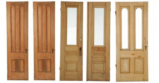 Appraisal: FIVE DOORS American late th-early th century pine Stripped down