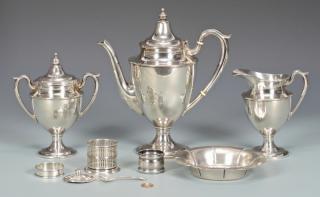 Appraisal: Sterling Silver Tea Items More A -piece sterling silver tea