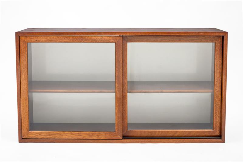 Appraisal: HARVEY PROBBER GLASS CABINET Mahogany glass and laminate x x