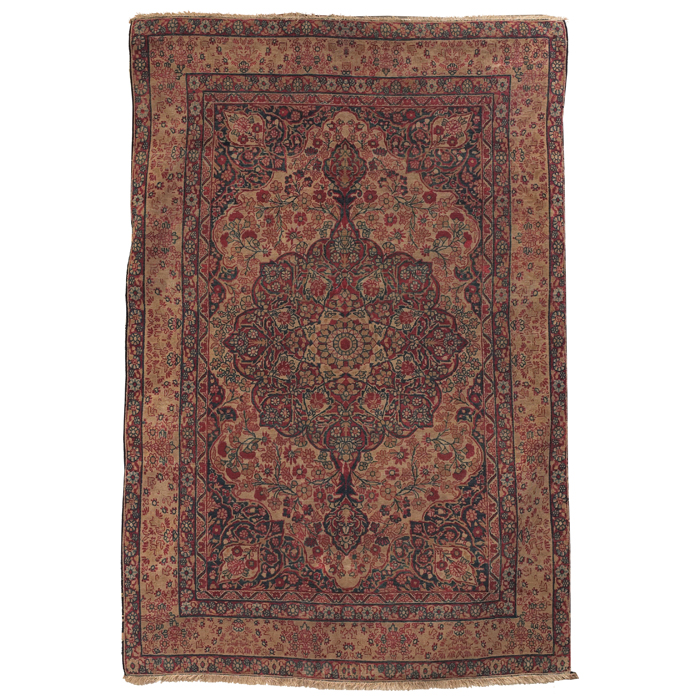 Appraisal: Kermanshah rug c floral design with a central medallion minor