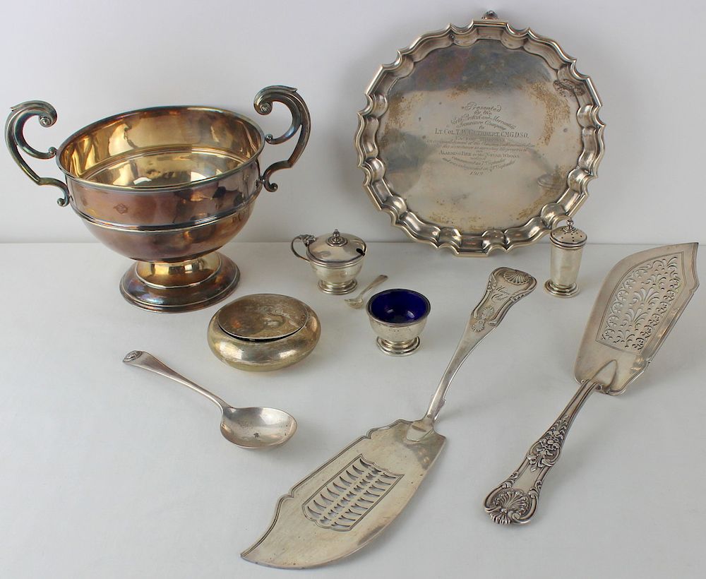 Appraisal: SILVER Assorted Grouping of English Silver Includes an English silver