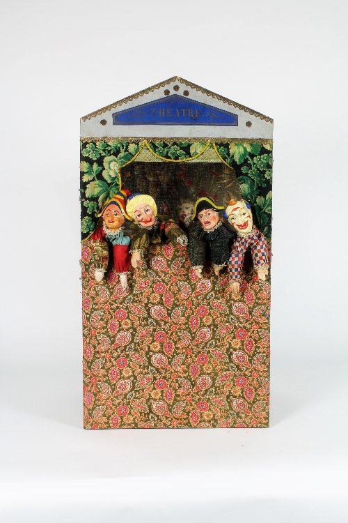 Appraisal: A French Punch and Judy theatre circa with five figures