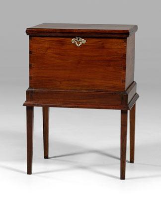 Appraisal: Virginia Chippendale walnut cellaret walnut throughout dovetailed box with molded