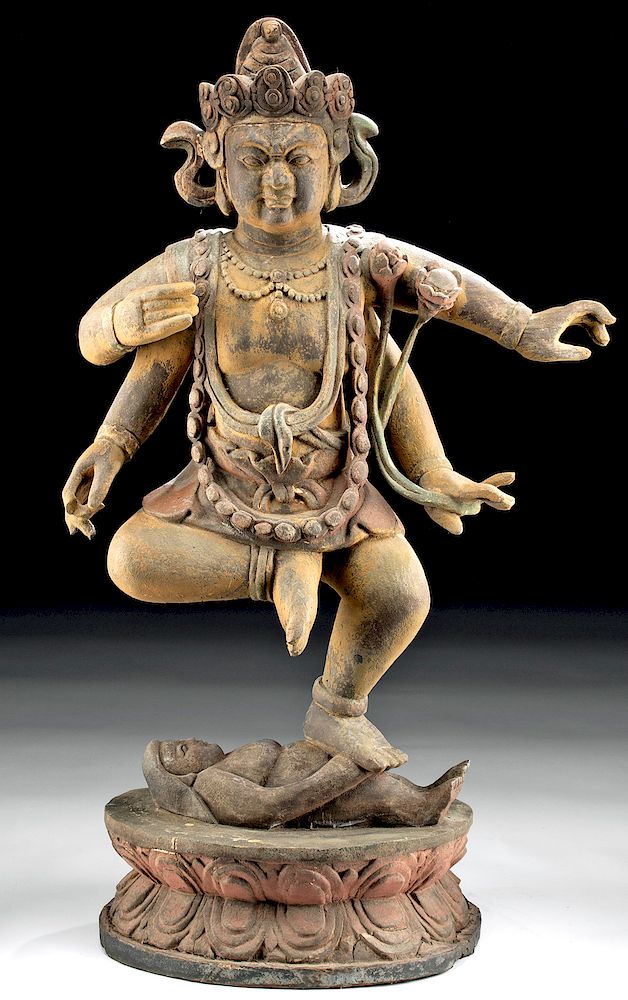 Appraisal: Japanese Edo Wood Temple Guardian - Bodhisattva Holiday Shipping Deadlines