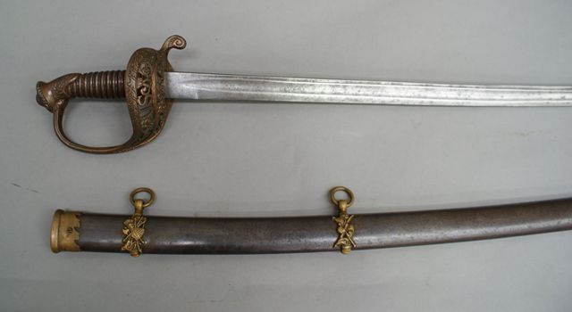 Appraisal: A US Infantry Officer's sword inch quill back blade pitted