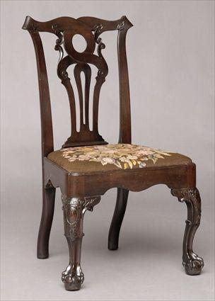 Appraisal: George II-Style Carved Mahogany Side Chair x in