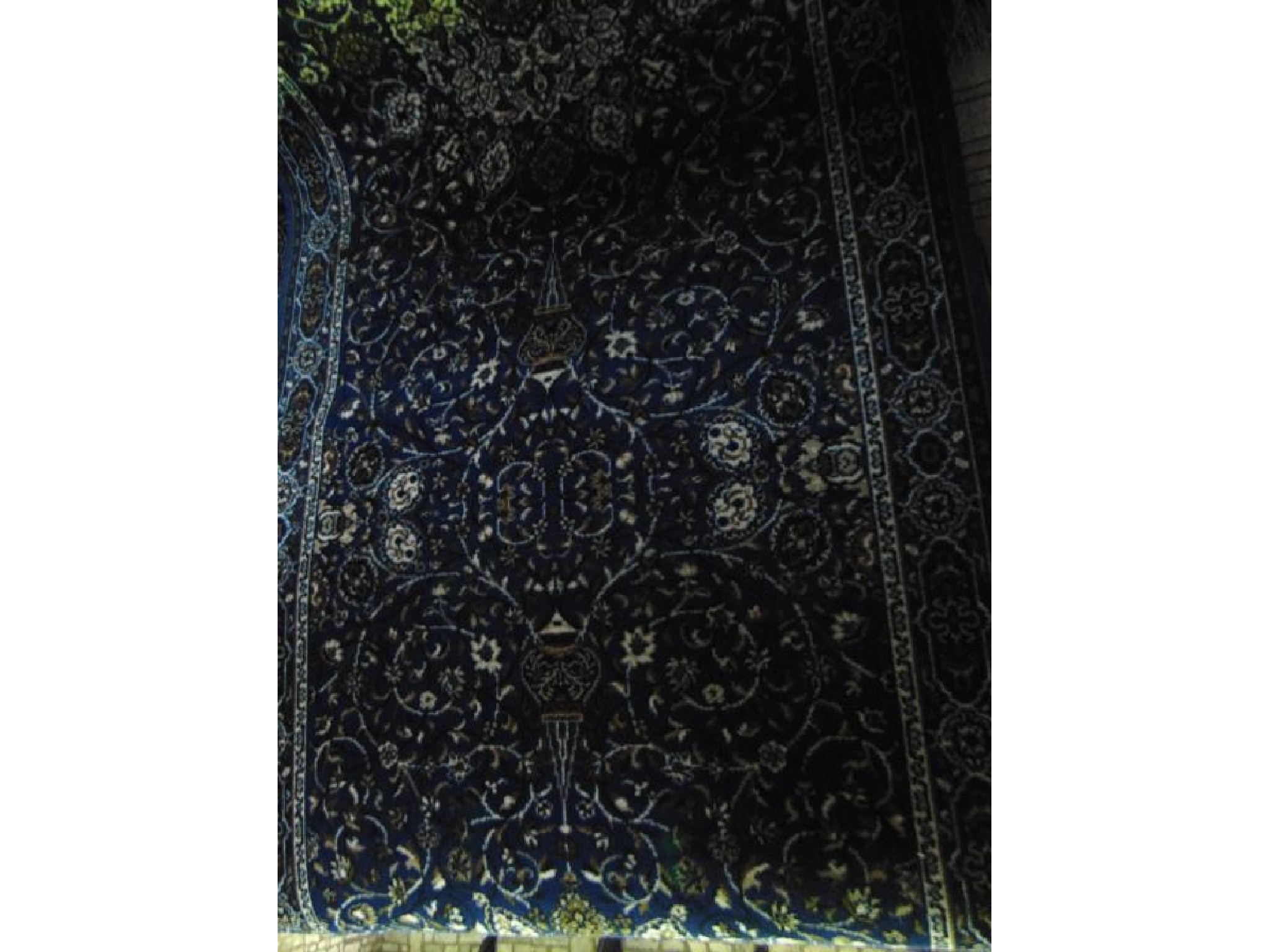 Appraisal: A Persian style wool runner the bright blue field with