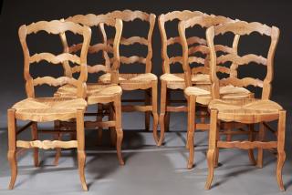 Appraisal: Set of Six French Provincial Louis Philippe Style Carved Cherry