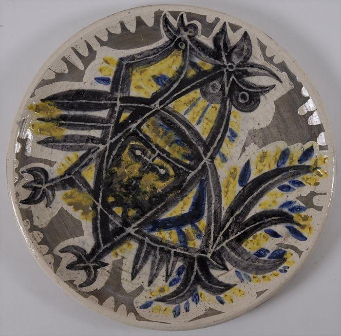 Appraisal: AFTER PICASSO Ceramic glazed charger in diam stamped Madoura Plein