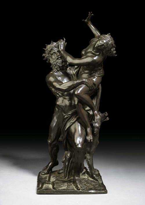 Appraisal: BRONZE GROUP modelled after the antique probably Rome th century