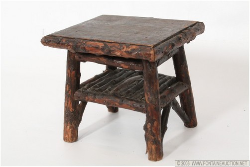 Appraisal: FOLK ART TWIG STOOL W x H x D