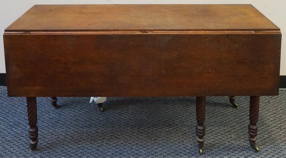 Appraisal: FEDERAL CHERRY FIVE-LEG DROP-LEAF TABLE WHEN CLOSED X X IN