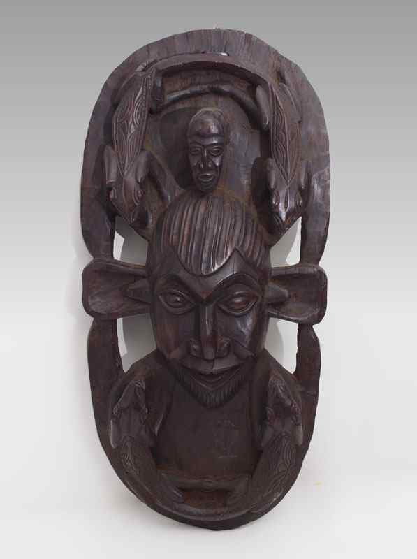 Appraisal: CARVED AFRICAN TIKAR DECORATIVE PANEL CAMEROON '' x '' x