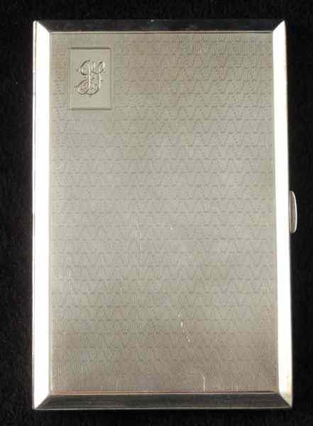 Appraisal: English Sterling Cigarette Caseengine turned design with monogram to upper