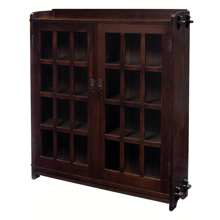 Appraisal: L and JG Stickley bookcase two-door form with twelve panes