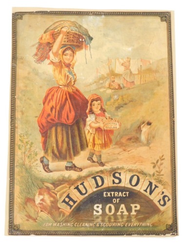 Appraisal: A Hudsons Extract of Soap advertising paper sign cm x