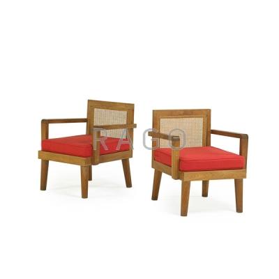 Appraisal: FRENCH Pair of lounge chairs Condition Report