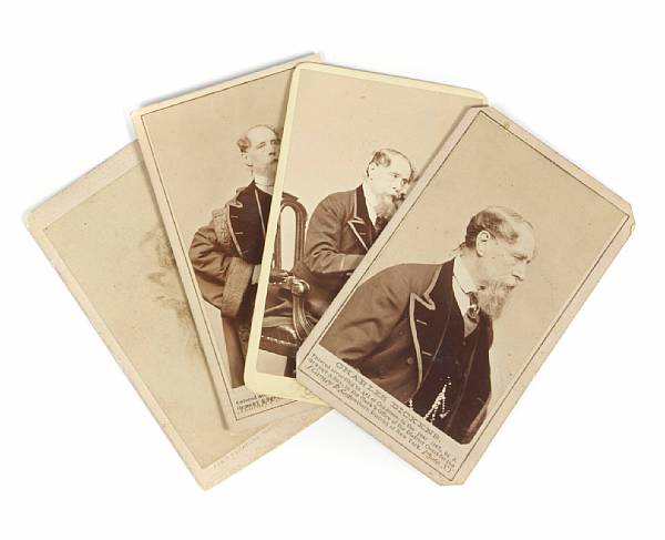 Appraisal: DICKENS CHARLES albumen print cartes-de-visite each by inches being studio