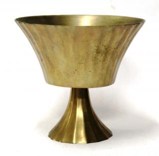 Appraisal: Korean Gilt Brass Centerpiece The gently fluted body supported by