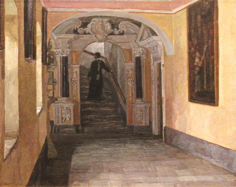 Appraisal: EUGEN WOLFF GERMAN - INTERIOR Oil on canvas x in