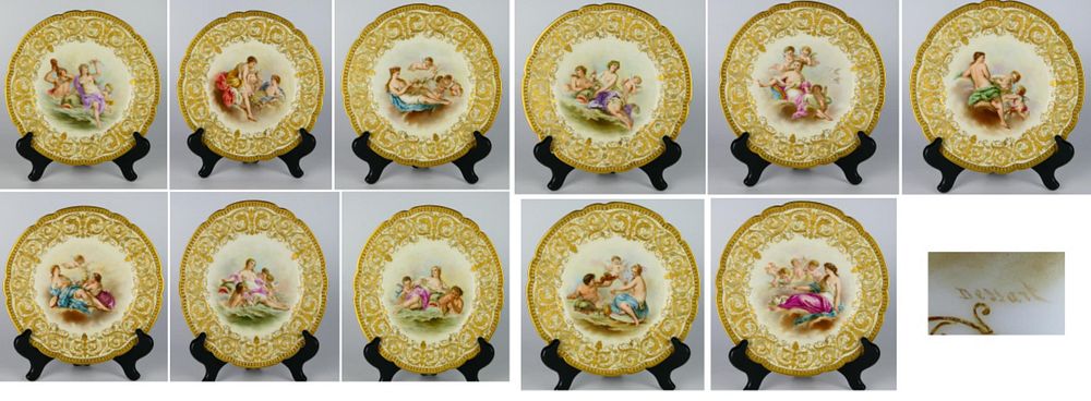 Appraisal: SET LE ROSEY FRENCH PORCELAIN CABINET PLATES TH Century each