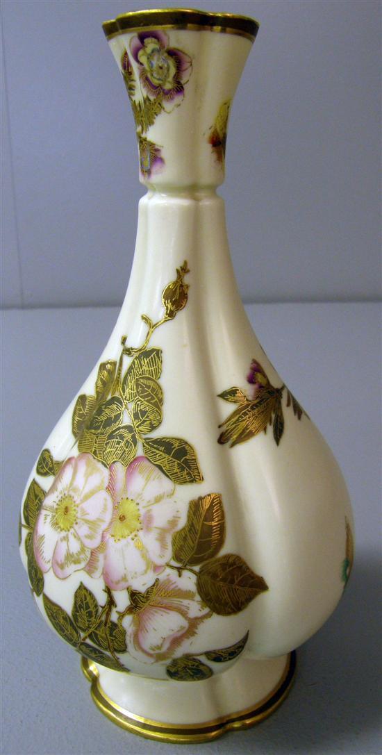 Appraisal: th century Royal Worcester blush ivory vase painted with flowers