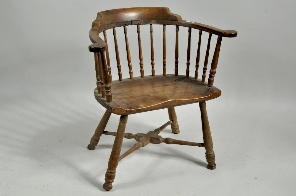 Appraisal: New England Turned Splay Leg Windsor Chair New England well