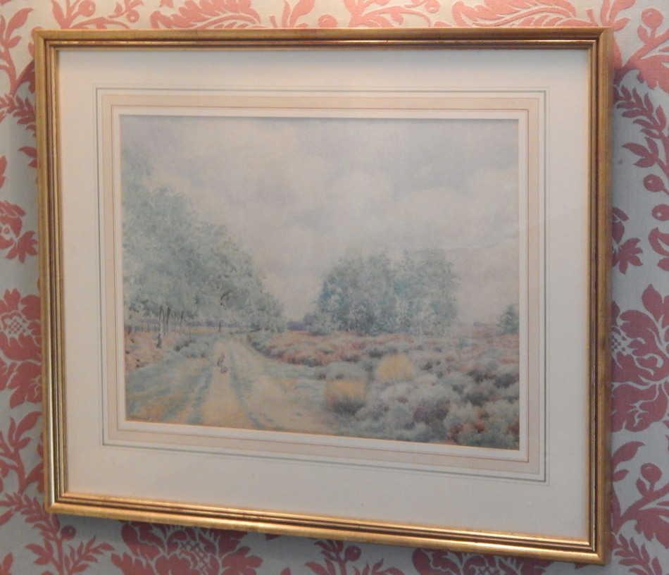 Appraisal: William Bartol Thomas - Country track with rabbits watercolour signed