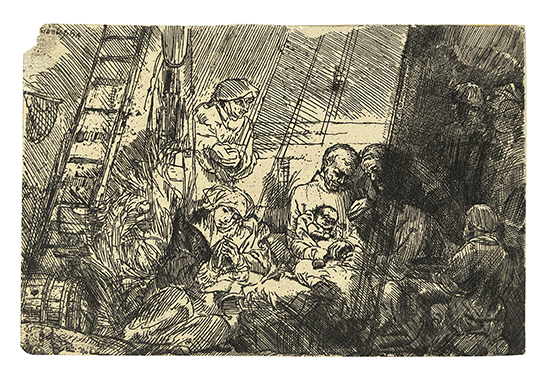 Appraisal: REMBRANDT VAN RIJN The Circumcision in the Stable Etching x