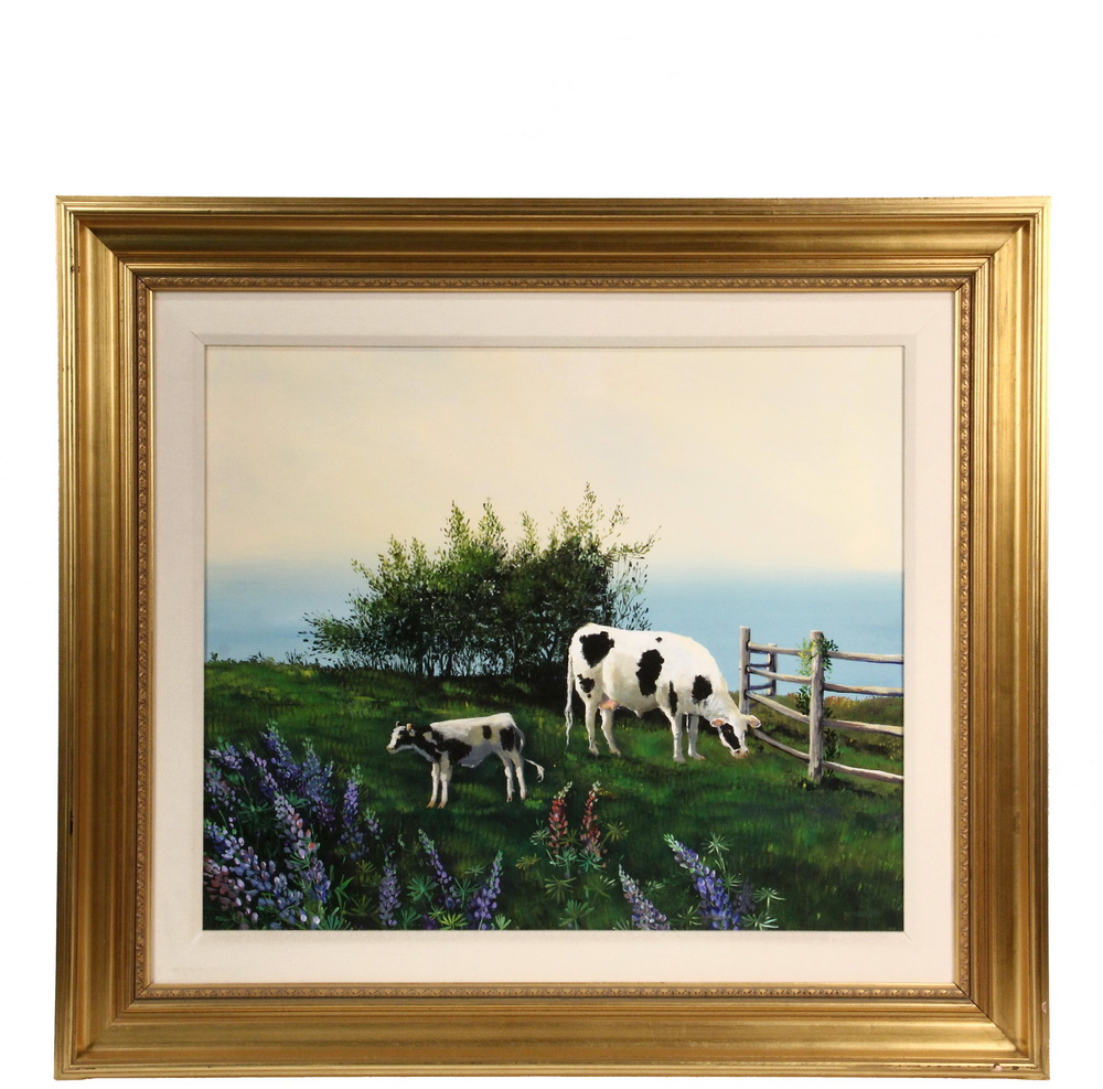 Appraisal: SALLY CALDWELL FISHER ME - - Cows by the Sea