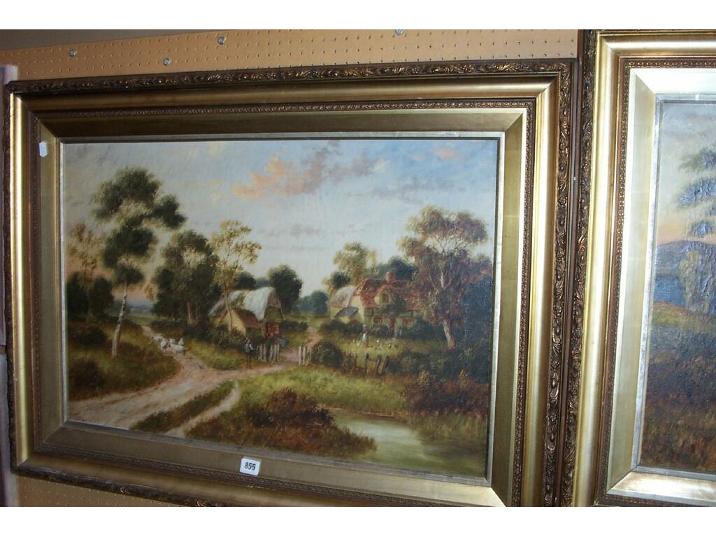 Appraisal: A pair of early th century oil paintings on canvas