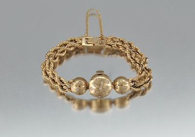 Appraisal: A Vintage Gold and Diamond Dress Bracelet Watch k yellow