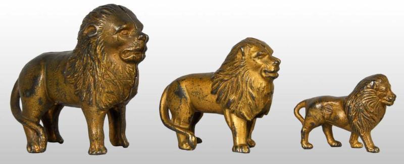 Appraisal: Lot of Cast Iron Lion Still Banks Condition Very Good