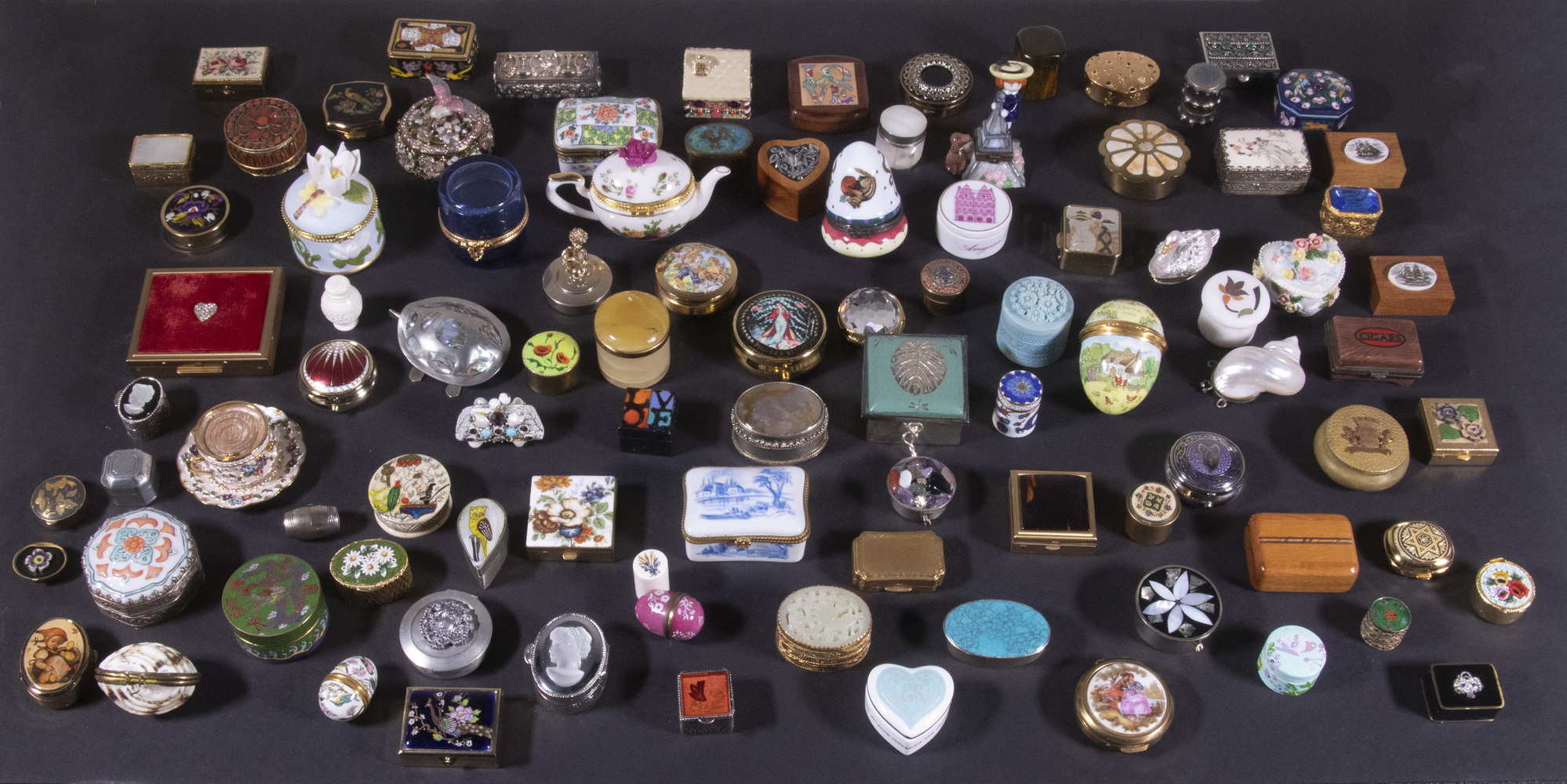 Appraisal: COLLECTION OF ASSORTED SMALL BOXES Lot of Pill Trinket and