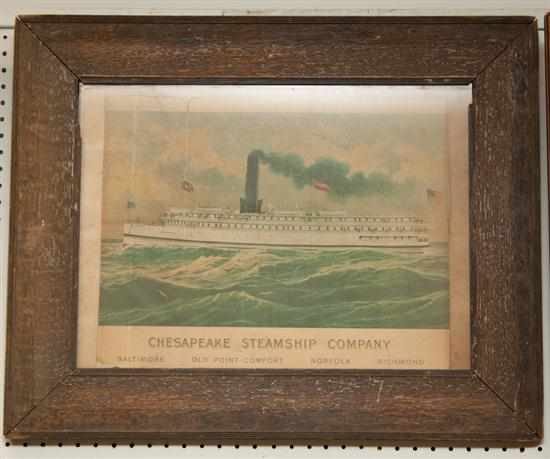 Appraisal: 'Chesapeake Steamship Company '' color advertisement framed as is Estimate