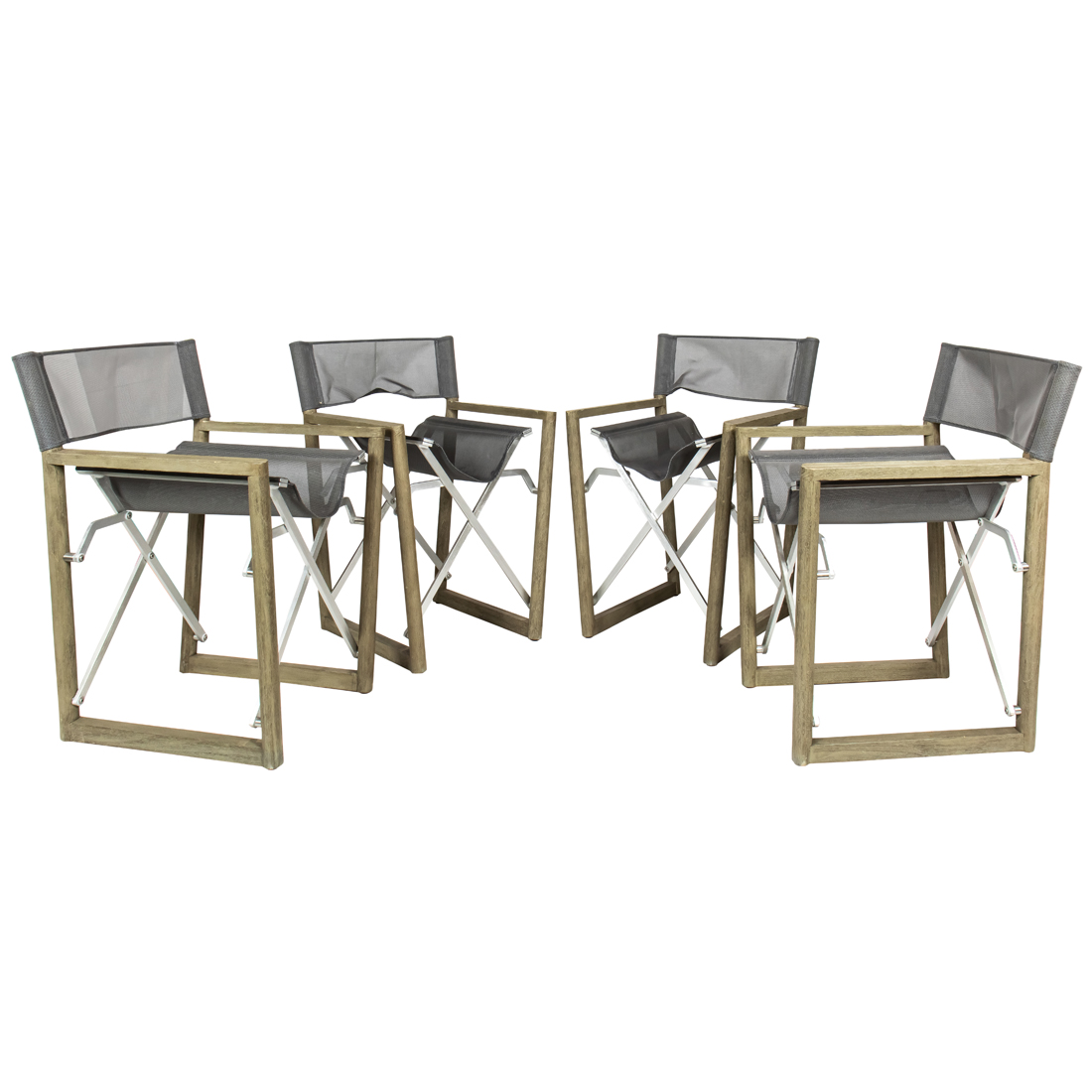 Appraisal: Restoration Hardware Director's Outdoor Dining Armchairs with Covers set of