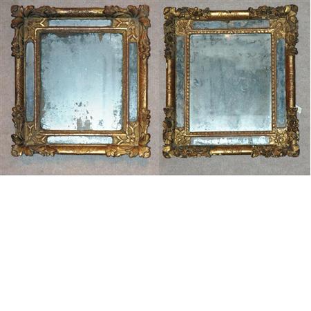 Appraisal: Pair of Continental Rococo Style Gilt-Wood Mirrors Estimate -