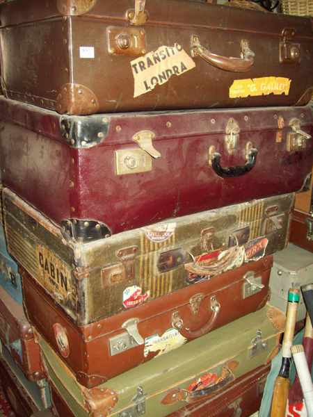 Appraisal: AN INTERESTING COLLECTION OF 'S LEATHER SUITCASES