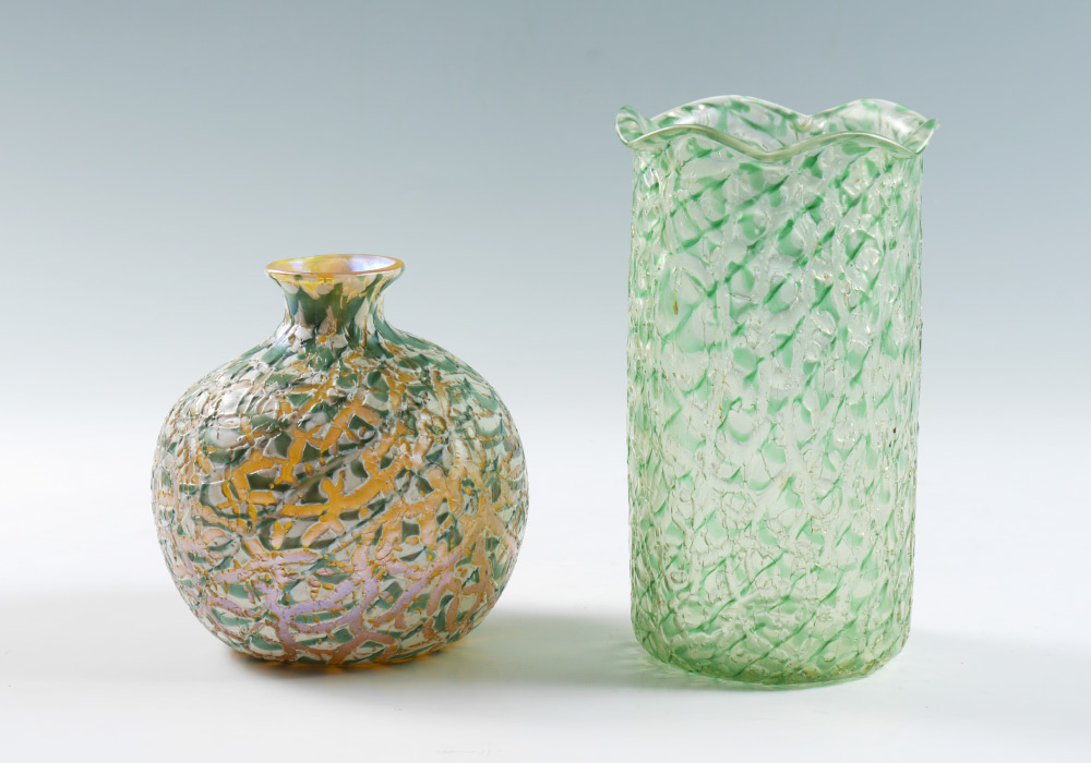 Appraisal: PIECE DURAND MOORISH CRACKLE VASES piece total both unsigned to